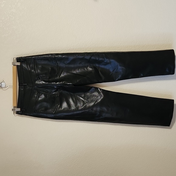 ARITZIA Wilfred The Melina High-Rise Vegan Leather Pants Black Size 4 Approx - Picture 4 of 12